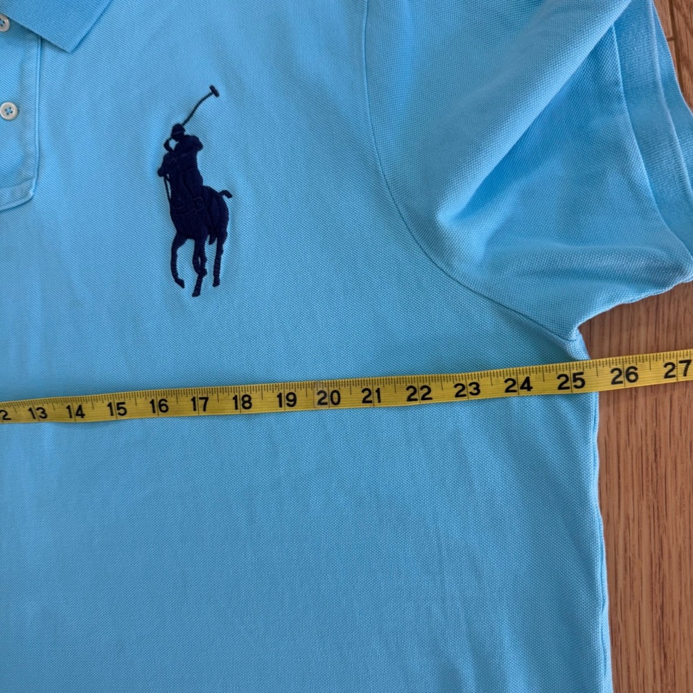 Polo Ralph Lauren Big Pony Polo Mens XXL Blue Excellent Classic Fit 3 Patch - Picture 6 of 7